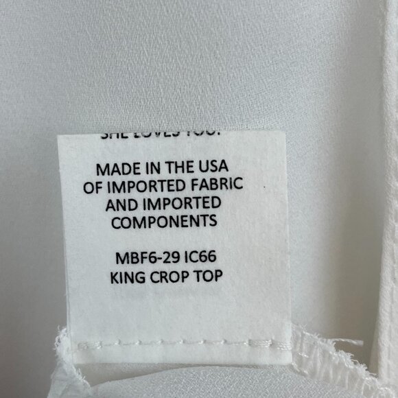 Show Me Your Mumu white crisp King ruffle sleeveless crop top small MSRP 96 - Picture 10 of 12